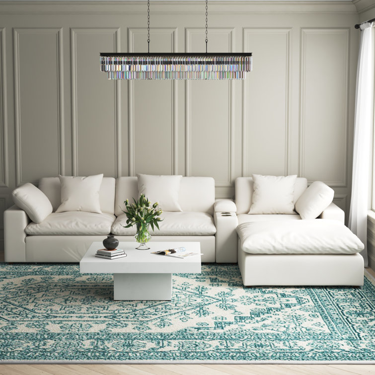 Beachcrest Home Barboza 5 Piece Upholstered Sectional Featuring Stain